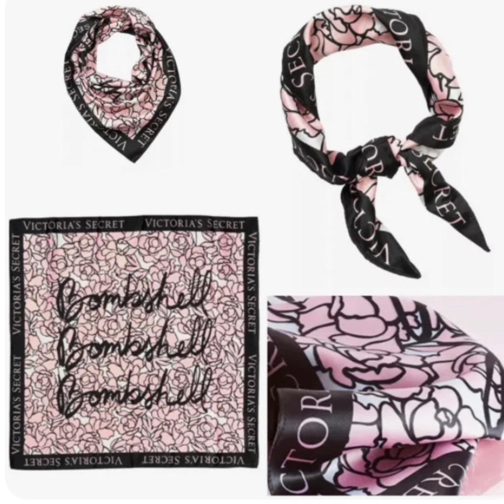 VICTORIA SECRET BOMBSHELL SIGNATURE SCARF 25X25 NEW WITH TAGS